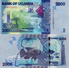 UGANDA 2.000 shillings 2010 UNC!!! foto