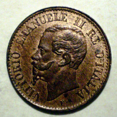 E.422 ITALIA VITTORIO EMANUELE II 1 CENTESIMO 1867 M AUNC