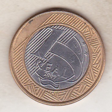 bnk mnd Brazilia 1 real 2009 , bimetal
