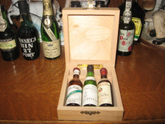 sticlute miniatura set vin coniac whisky brandy foto