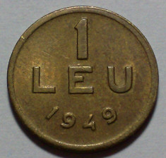 1 Leu 1949 Cu-Ni-Zn, Romania a UNC foto