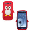 Husa silicon model pinguin Samsung Galaxy S3 i9300, Rosu