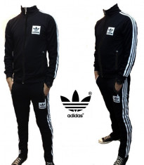 Trening ADIDAS Slim Fit ( Negru) - Buzunare cu fermoar - Model matlasat 2015 foto