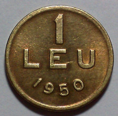 1 Leu 1950 Cu-Ni-Zn, Romania a UNC foto