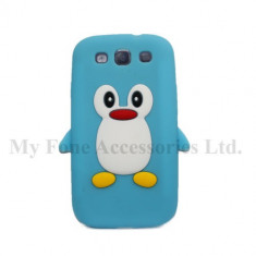 Husa silicon model pinguin Samsung Galaxy S3 i9300 + folie ecran