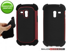 HUSA SAMSUNG GALAXY S3 MINI I8190 SILICON SI PLASTIC DEFENDER HEAVY DUTY NEGRU SI ROSU - TRANSPORT GRATUIT POSTA RO! foto