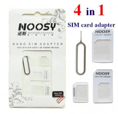 SIM ADAPTOR NOOSY SET 4 PCS - Nano Sim, Micro Sim, Normal Sim + Eject Pin( Handling needle ) foto