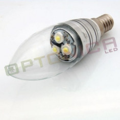 Lampa LED Candela E14 - 3 x 1W 220V - lumina alba calda foto