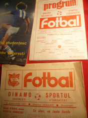 3 Programe Meci : Sportul Studentesc- Dinamo 1987 ,1988 ,1989 foto