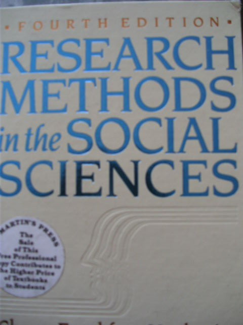 D.NACHMIAS;CH. FRANKFORT-NACHMIAS - RESEARCH METHODS IN THE SOCIAL SCIENCES