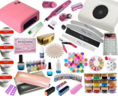 Kit set aparatura completa, Geluri UV, Primer, Top coat, Degresant, Ustensile, Benzi decor - PRET PROMOTIONAL! foto