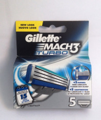 GILLETTE MACH 3 TURBO - 5 BUC / SET,ORIGINALE DIN ITALIA foto