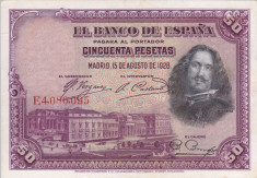 SPANIA 50 pesetas 1928 VF+++!!! foto