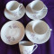 DEOSEBIT SET PT CEAI / CAFEA - 4 CESTI CU 4 FARFURIUTE- PORTELAN - MODEL FLORAL -L148-5