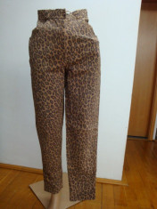 PANTALONI DAMA, PIELE NATURALA, ANIMAL PRINT, NOI CU ETICHETA, MAR. 36 / 8UK / 40 IT foto