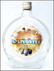 AuX: Sticla romaneasca de bautura, SLIVOVITZ / SLIBOVITA Cluj-Napoca, veche din perioada comunista - 1973, etichetele originale, 700 ML, de colectie! foto