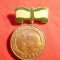 Medalia Maternitatii ,cl.III RSR , metal si email , h= 4,4 cm