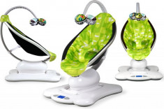 Fotoliu Balansoar Bebelusi 4MOMS MamaRoo Plush Green foto