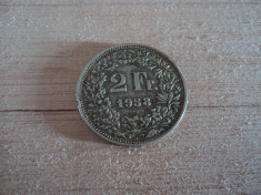 2 francs 1958 Elvetia, argint foto