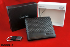 Portofel CALVIN KLEIN BLACK + BRELOC 2015, 100% PIELE, 100% ORIGINAL, cadoul ideal (Model_6n) foto