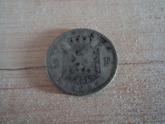 2 francs 1868 Belgia, argint foto