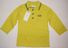 Tricou (bluza) polo mustar maneca lunga copii Hugo Boss 18 luni - ORIGINAL! Lichidare stoc! foto