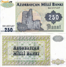 AZERBAIDJAN 250 manat 1992 ND UNC!!! foto