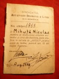 Legitimatie Sindicatul Artistilor Dramatici si Lirici din Romania ,incepand din 1938 -pt. Niculae Mihuta, Documente