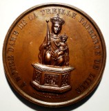 5.056 MEDALIE FRANTA NOTRE DAME DE LA TREILLE PATRONNE DE LILLE 1880 BRONZ 50mm