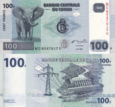 CONGO 100 francs 2007 UNC!!! foto