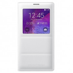 Husa S-View Cover pentru Samsung Galaxy Note 4, SAMSUNG EF-CN910BWEGWW, White (PRODUS NOU si SIGILAT) foto