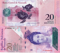 VENEZUELA 20 bolivares 2007 UNC!!! foto