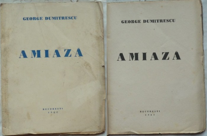 George Dumitrescu, Amiaza, Poeme, 1942, prima editie
