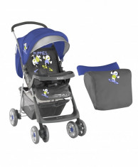 Carucior sport copii Star cu husa picioruse Blue &amp;amp; Grey Puppies Lorelli foto