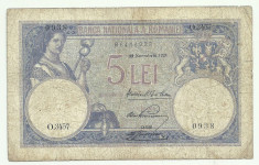 ROMANIA 5 LEI 1928 [3] foto