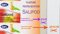 PLASTURE PENTRU BATATURI 2 x 10 cm - SALIPOD - CU SUBSTANTA ACTIVA - ACID SALICILIC foto