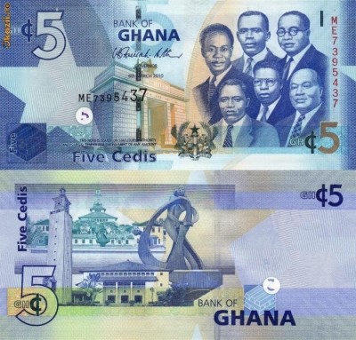 GHANA 5 cedis 2010 UNC!!! foto