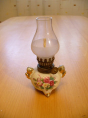 Lampita (lampa petrol) ceramica cu sticla ,in stare de functionare foto
