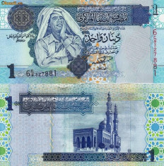 LIBIA 1 dinar 2004 - seria 6 UNC!!! foto