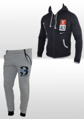 Trening - Nike - Ali Edition - Din Bumbac - Bleumarin cu Gri - Pantaloni Conici - Masuri S M L XL B170 foto