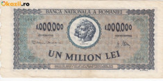 ROMANIA 1.000.000 lei 1947 VF+!!! foto