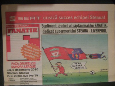 Steaua Bucuresti - Liverpool (2 decembrie 2010) / Supliment Fanatik foto