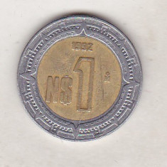 bnk mnd Mexic 1 pesos 1992 bimetal