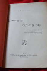 ENERGIA ENERGIA SPIRITUALA -de I . N . LUNGULESCU, 1931 foto