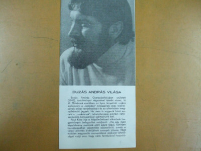 Catalog expozitie pictura Buzas Andras Korunk Cluj Napoca 1980 Buzas Andras vilaga cuprinde lista completa exponate foto