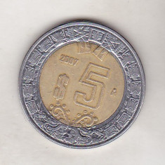 bnk mnd Mexic 5 pesos 2007 bimetal