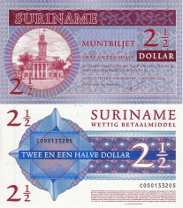 SURINAME 2 1/2 dollar 2004 UNC!!! foto