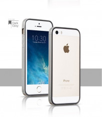 Husa BUMPER cu efect METALIC protectie premium - HOCO, iPhone 5 / 5s, ultra usor, LUX, culoare: SPACE GRAY , LIVRARE GRATUITA posta la plata cu cardul foto