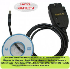 Interfete diagnoza VAG-COM HEX-USB-CAN 12.12.3 + LIVRARE GRATUITA ( VERSIUNE FINALA 2014 ) + SOFTURI AUTODATA , ETKA , ELSA , BOSCH KTS GRATUITE foto