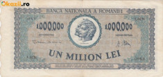 ROMANIA 1.000.000 lei 1947 VF+!!! foto